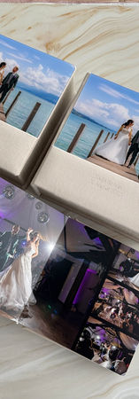 Hochwertiges Hochzeitsalbum mit stimmungsvollem Hochzeitstanz und modernen Layouts, gestaltet von Hochzeitsfotograf Mischa Bättig