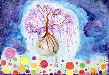 Mercury's Purple Bonsai Tree Artwork