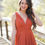Thumbnail: CAMILLE ∣ Terracotta slit bridesmaid dress