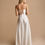 Thumbnail: EMMA l Long white satin slit dress