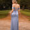 Thumbnail: ELISABETH ∣ Lange, nauwsluitende jurk in matblauw