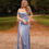 Thumbnail: ELISABETH ∣ Lange, nauwsluitende jurk in matblauw