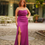 Thumbnail: EMILIE I QS I Longue robe en satin violet