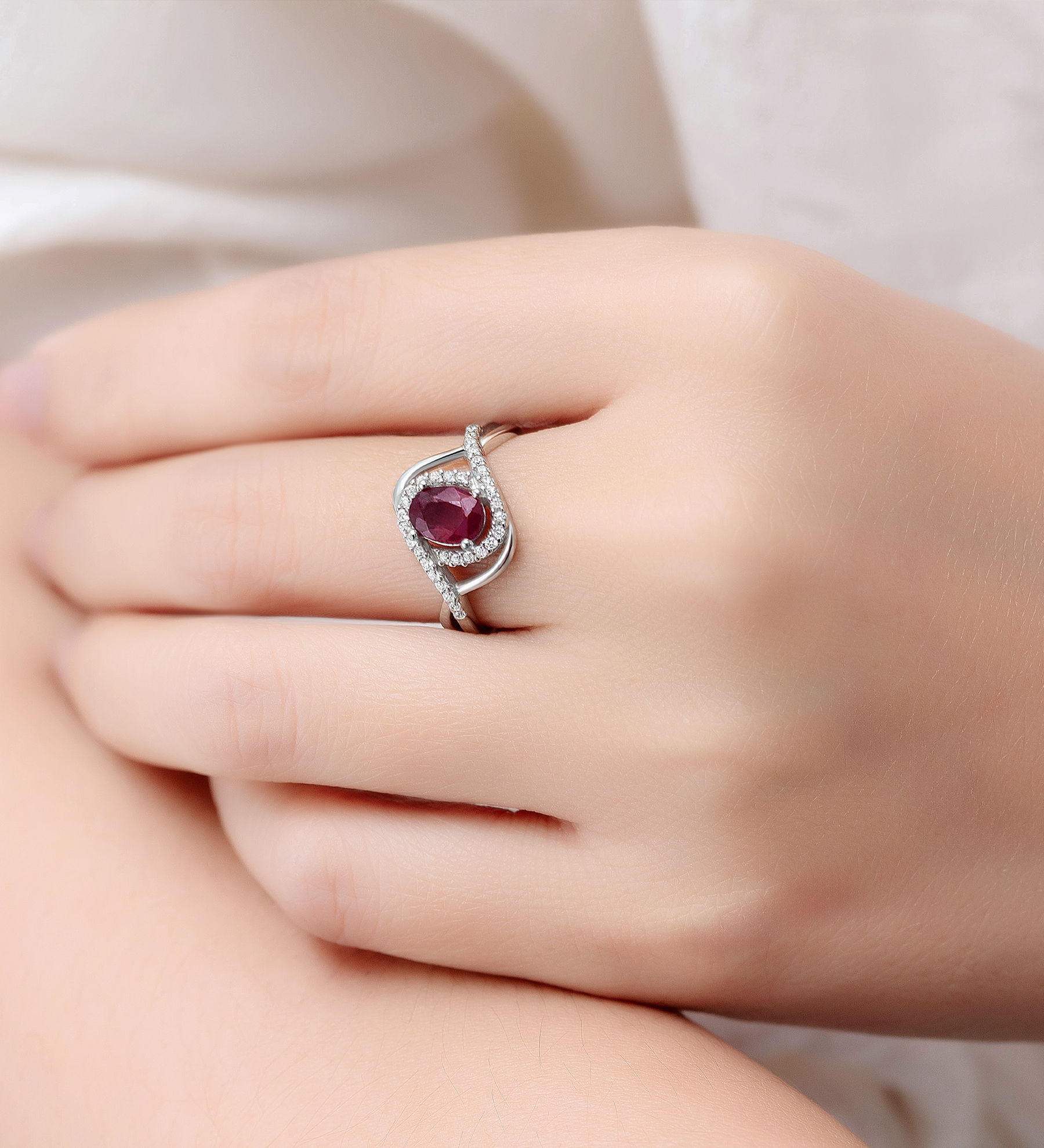 Women ring #299 SILVER 925 - Ruby