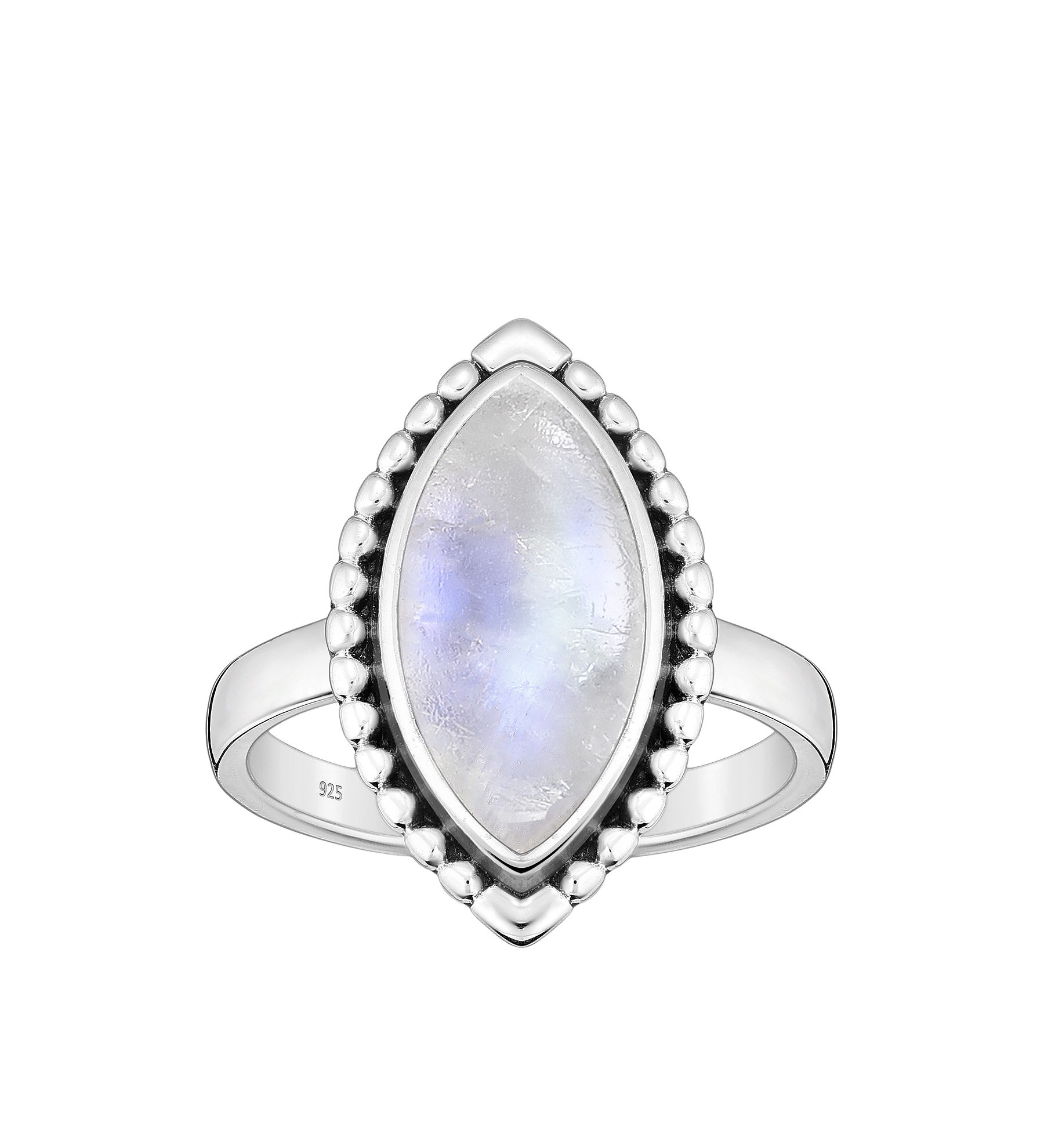 Women ring #254 SILVER 925 - Rainbow Moonstone