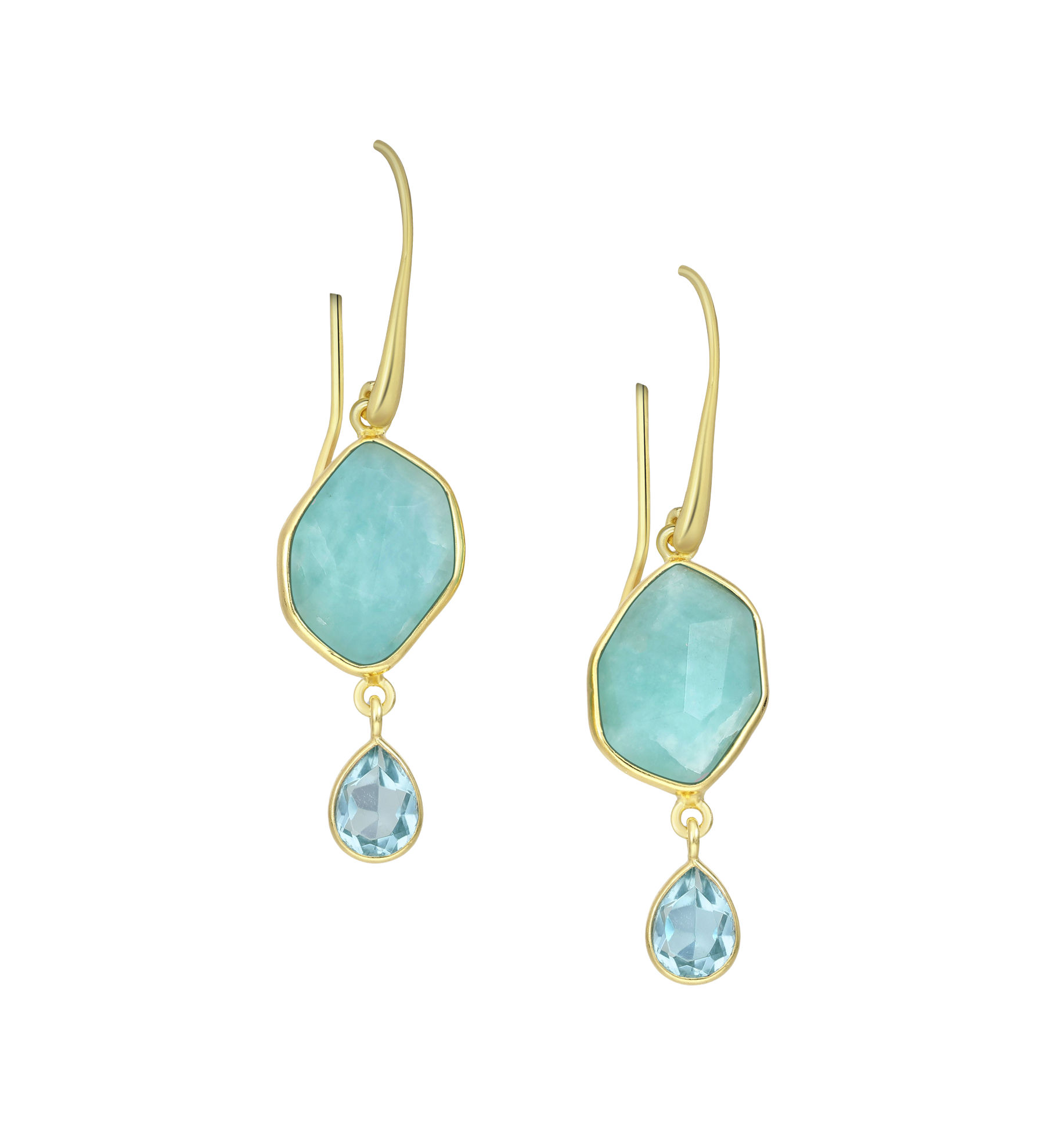 Earrings #233 - Amazonite & Sky-Blue Topaz