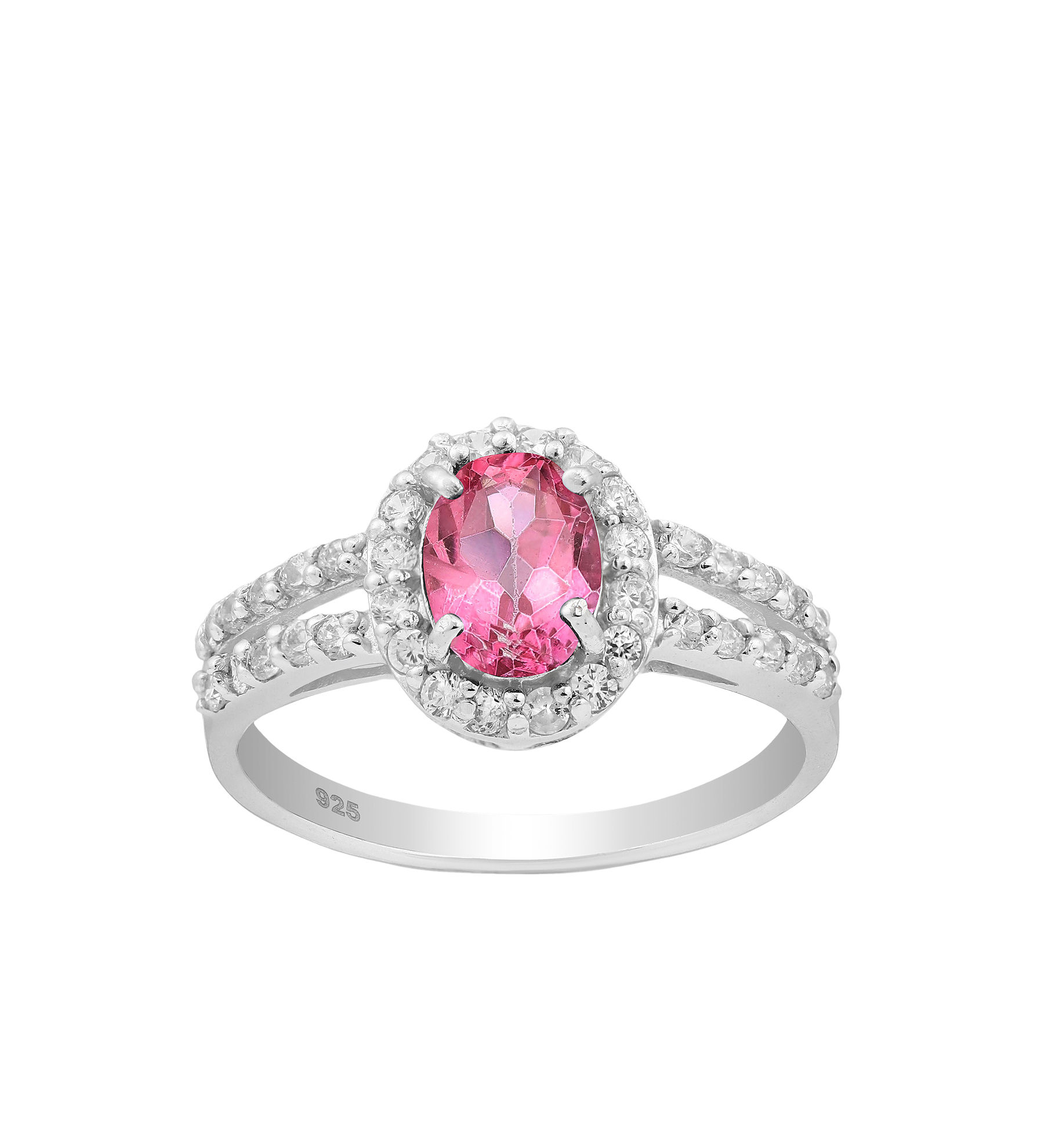 Women ring #213 SILVER .925 - Pink Tourmaline