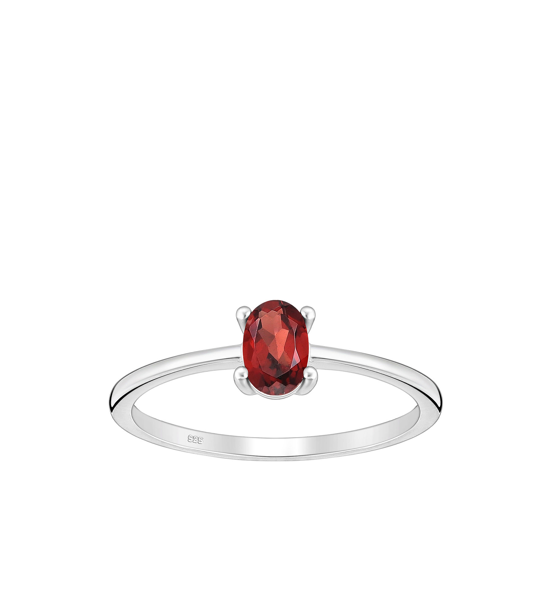 Women ring #268 SILVER 925 - Red Garnet