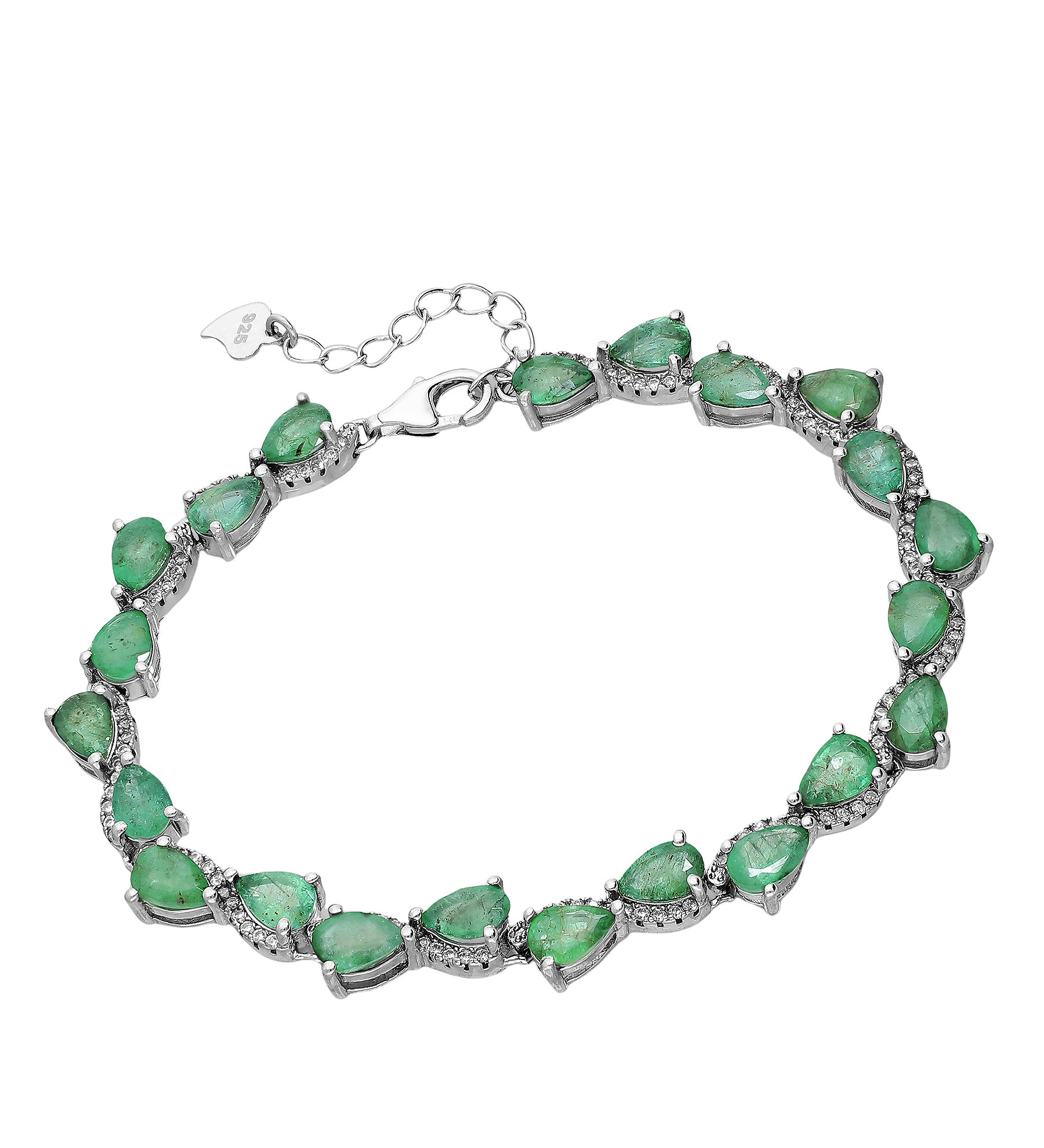 Women's bracelet #523 .925 silver - Emerald