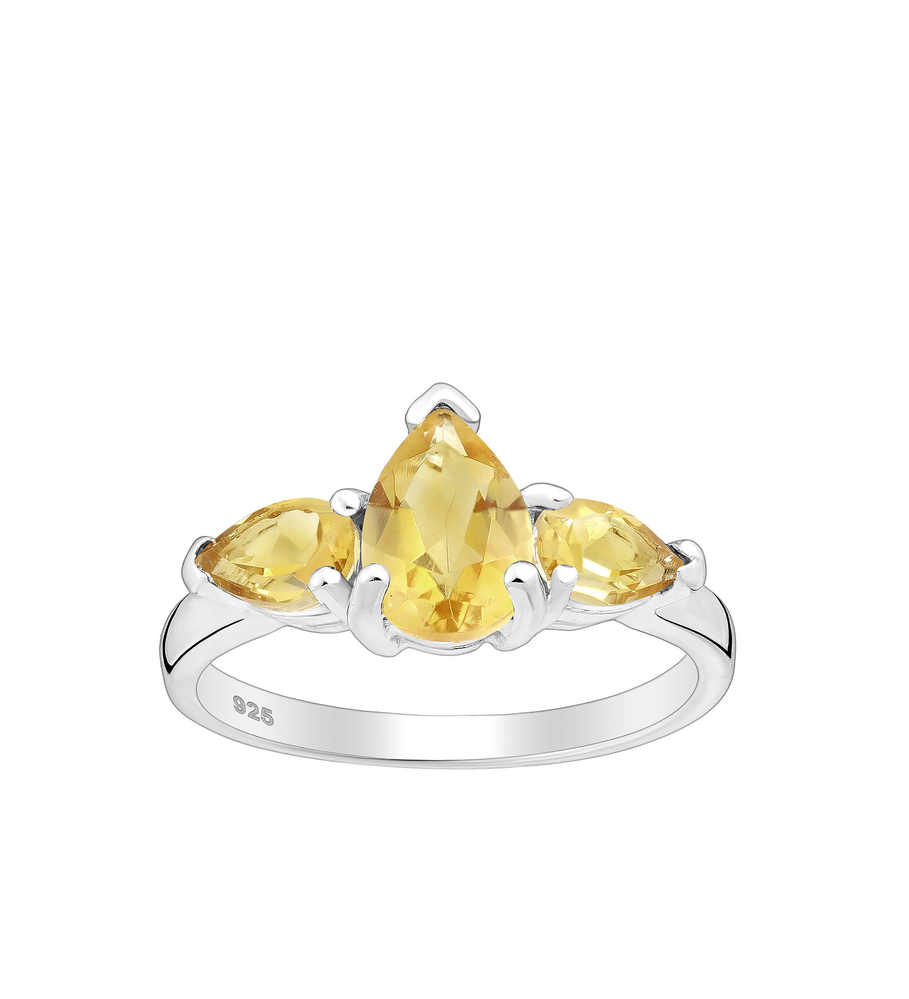 Women ring #298 SILVER .925 - Citrine