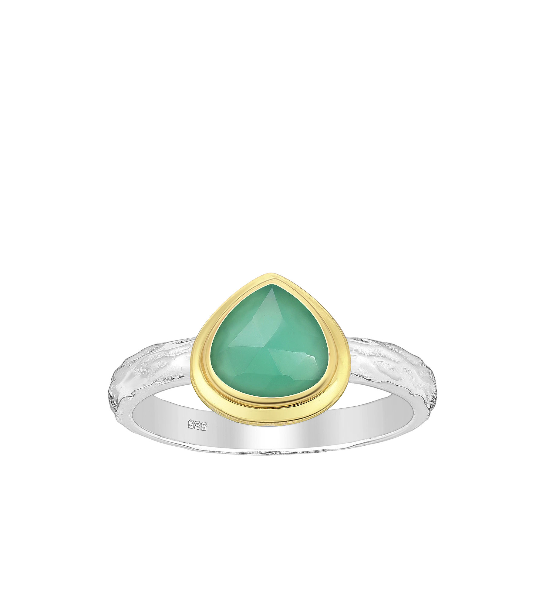 Women ring #9026 SILVER 925 - Green Onyx