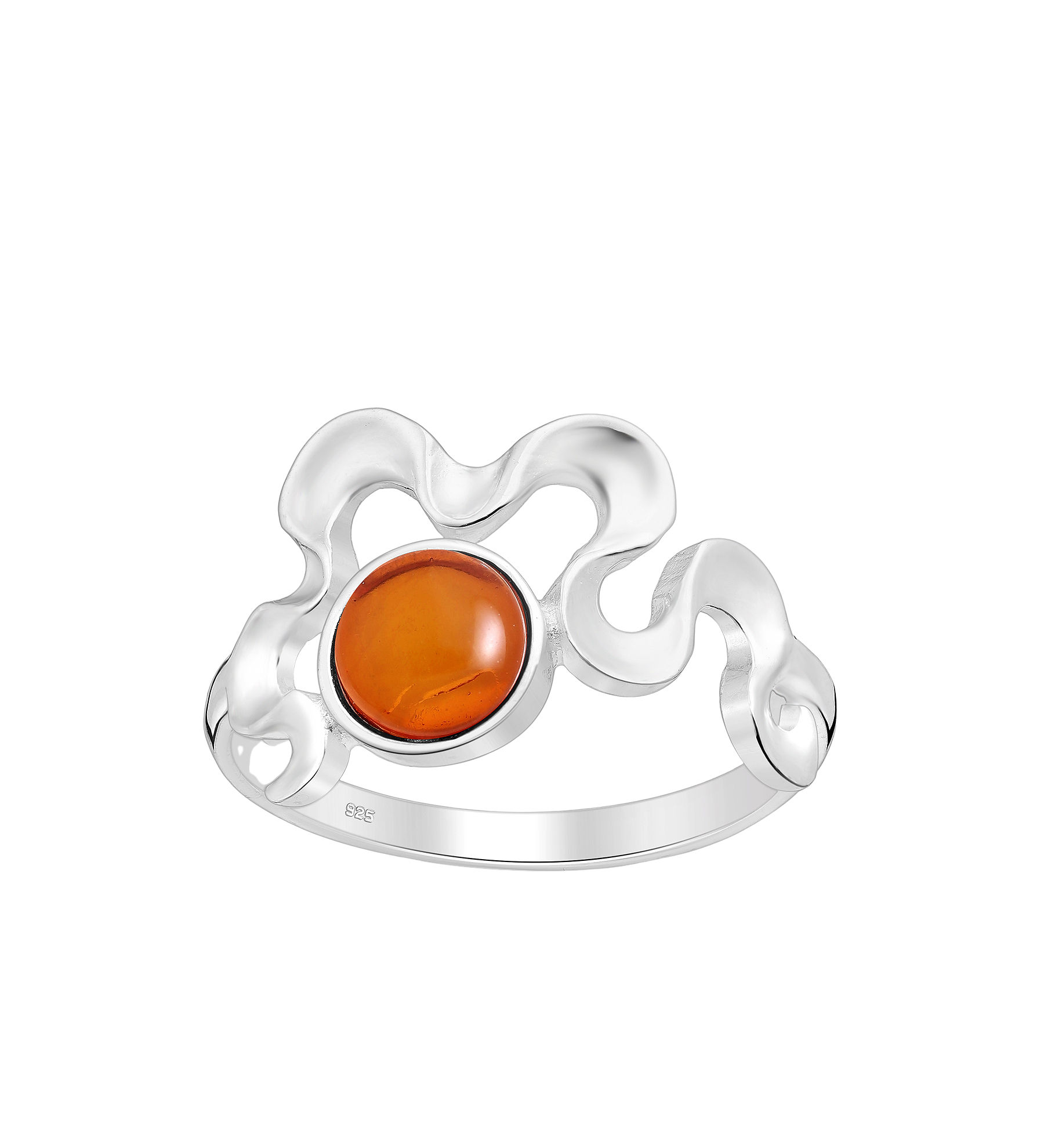 Women ring #283 SILVER 925 - Amber