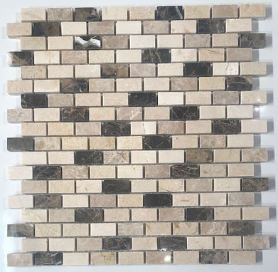 Brick pattern glass+marble