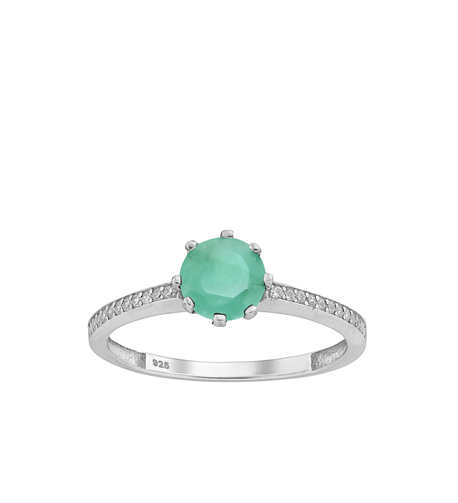 Women ring #192 SILVER .925 - Emerald