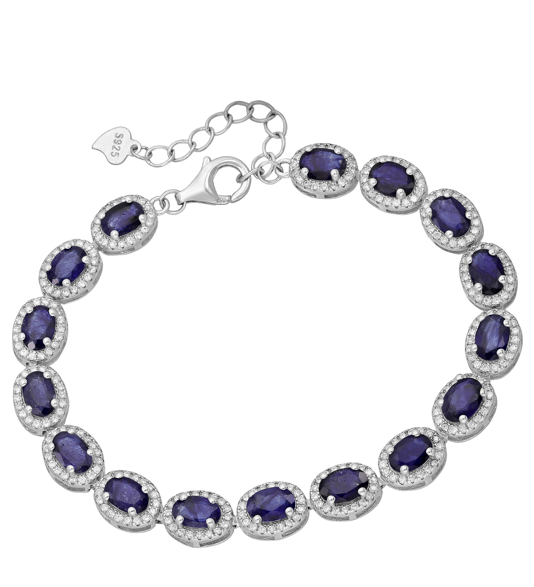 Women's bracelet #628 .925 silver - Blue Sapphire