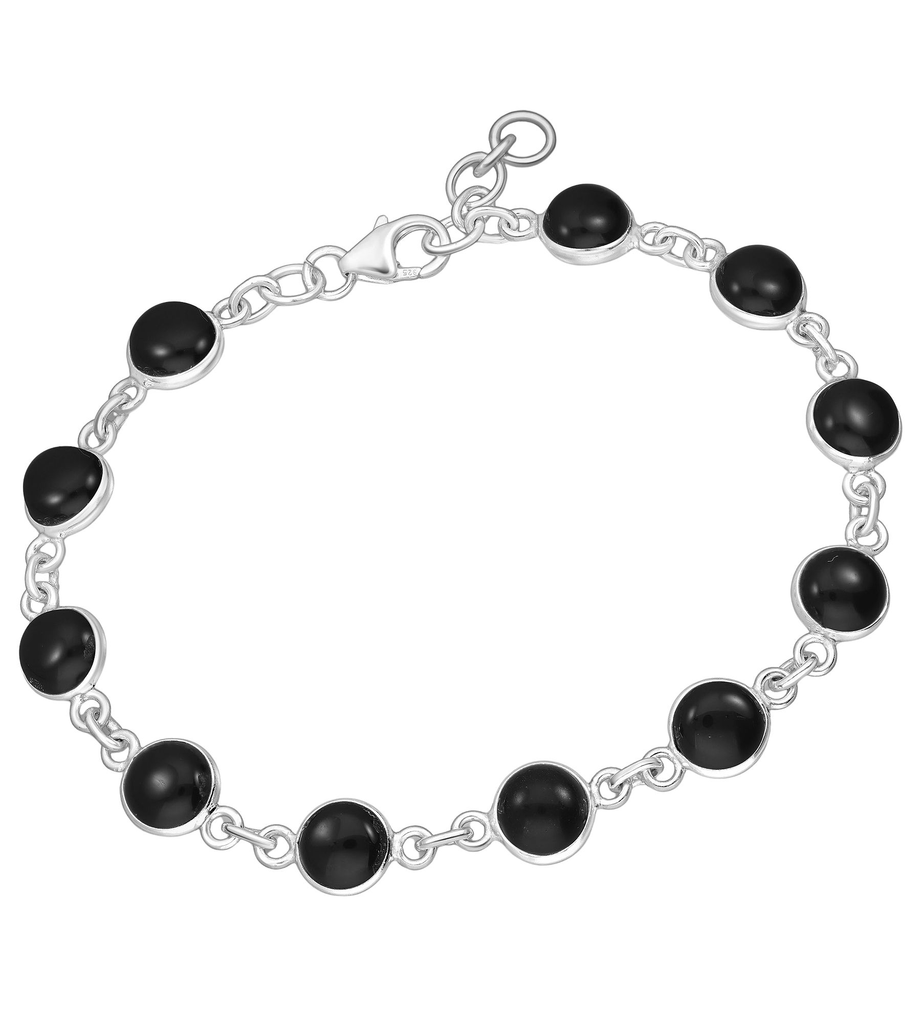 Women's bracelet #612 .925 silver - (Fits all) - Onyx