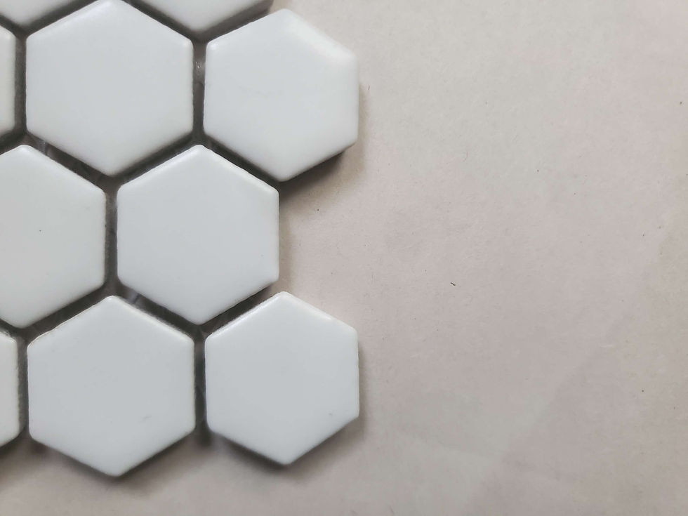 Thumbnail: 1" Hex. - porcelain mosaic - Cotton white 00