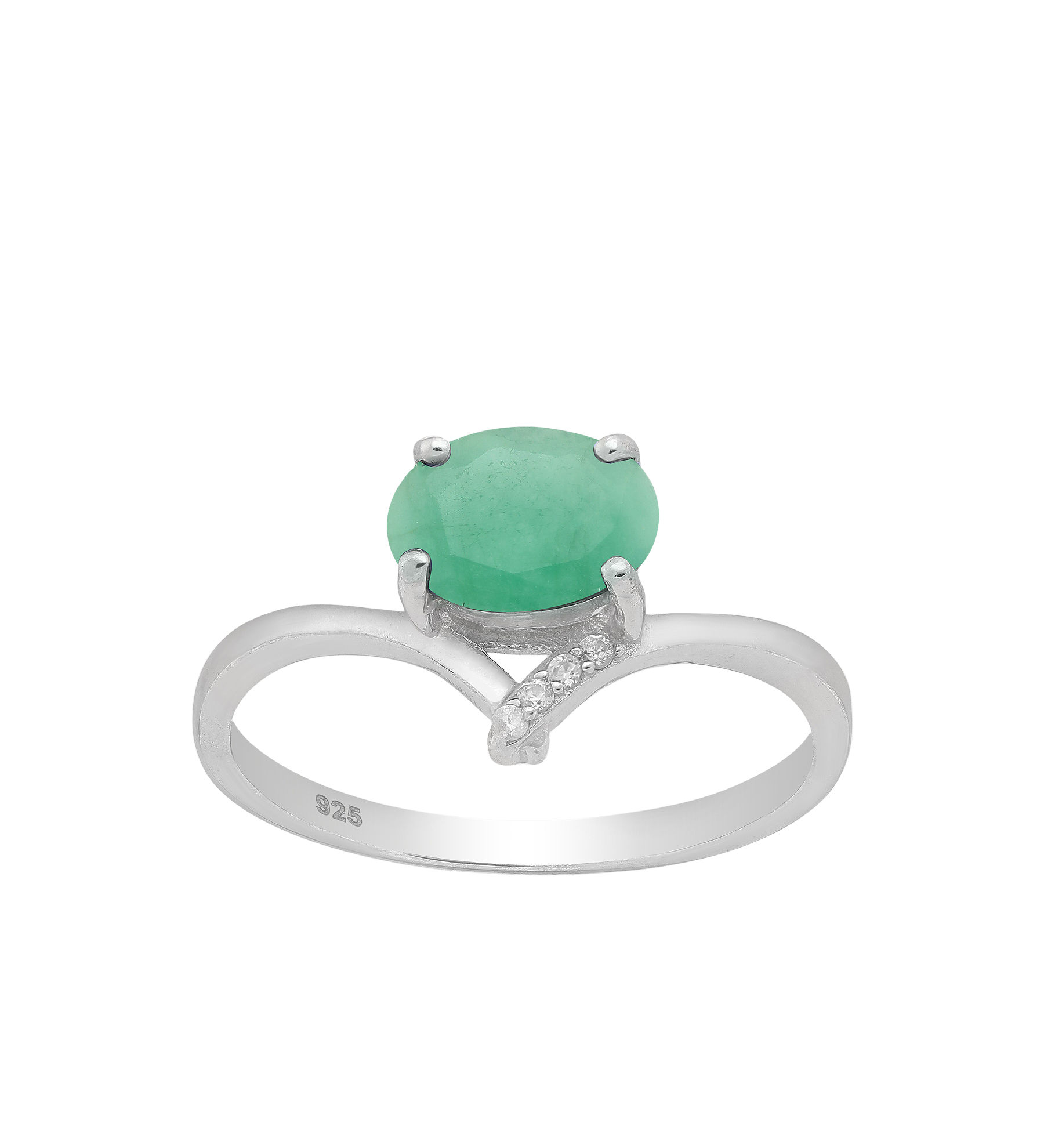 Women ring #200 SILVER .925 - Emerald