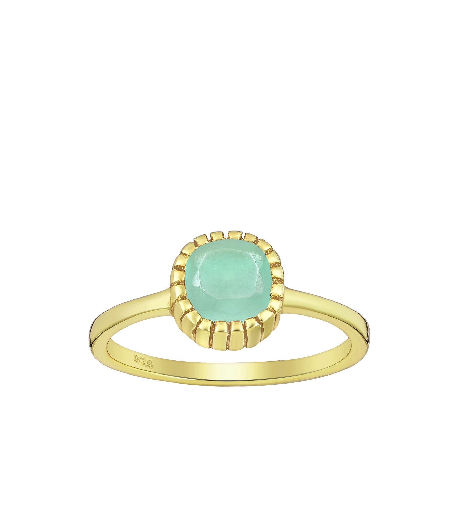 Women ring #263 SILVER 925 - Lab-Created Aqua Chalcedony