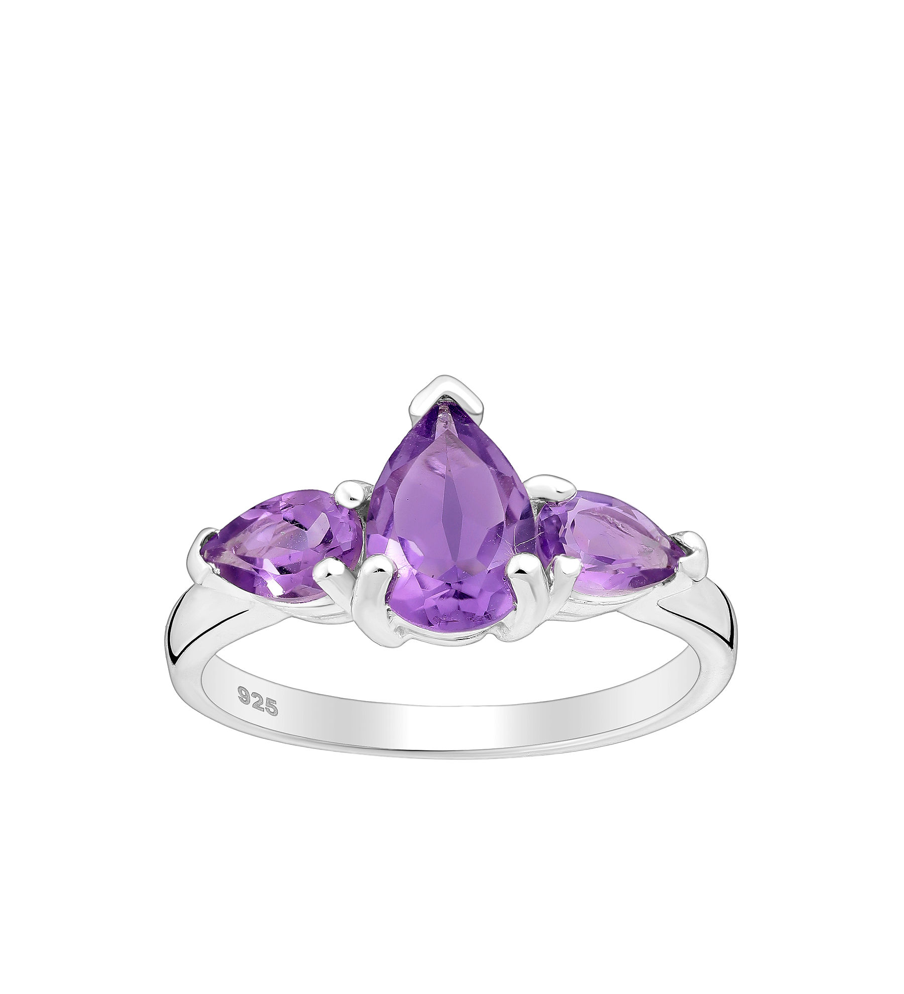Women ring #296 SILVER .925 - Amethyst