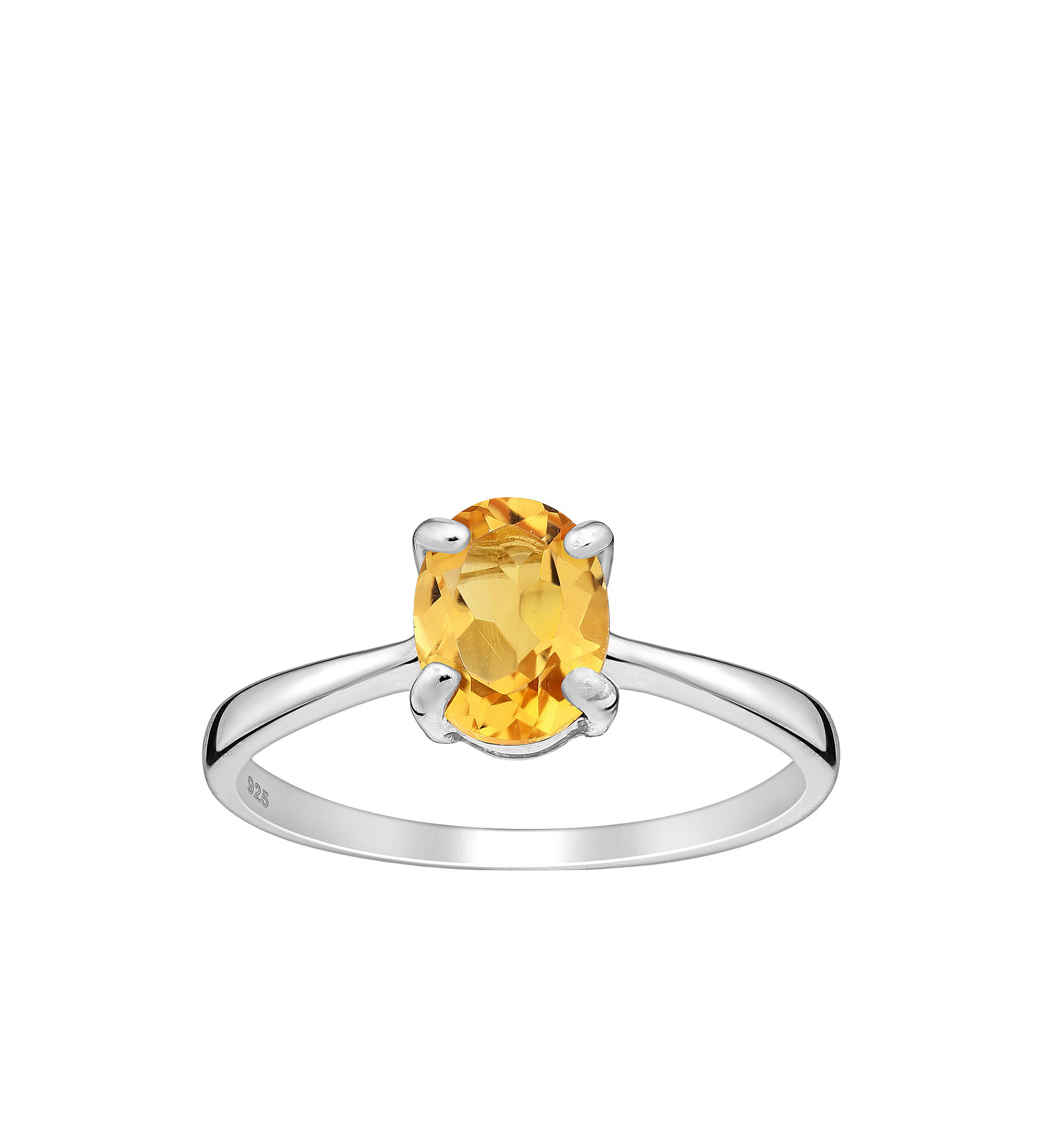 Women ring #253 SILVER 925 - Citrine