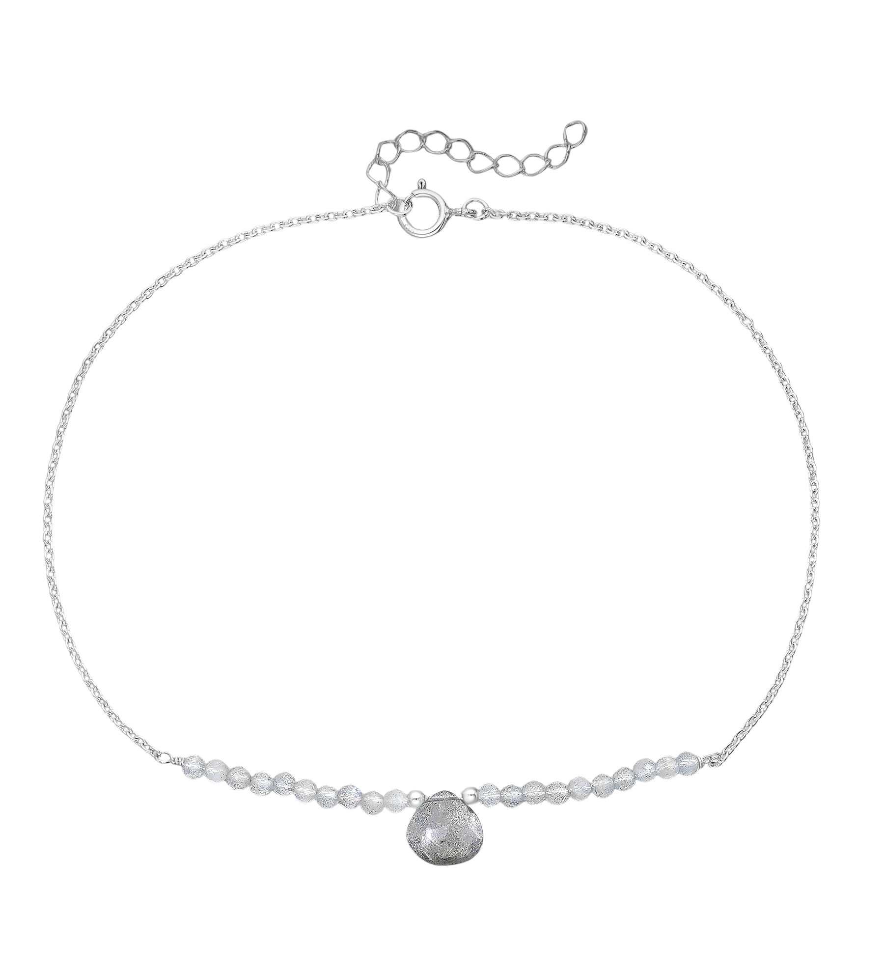 Anklet .925 Silver#29 - Labradorite