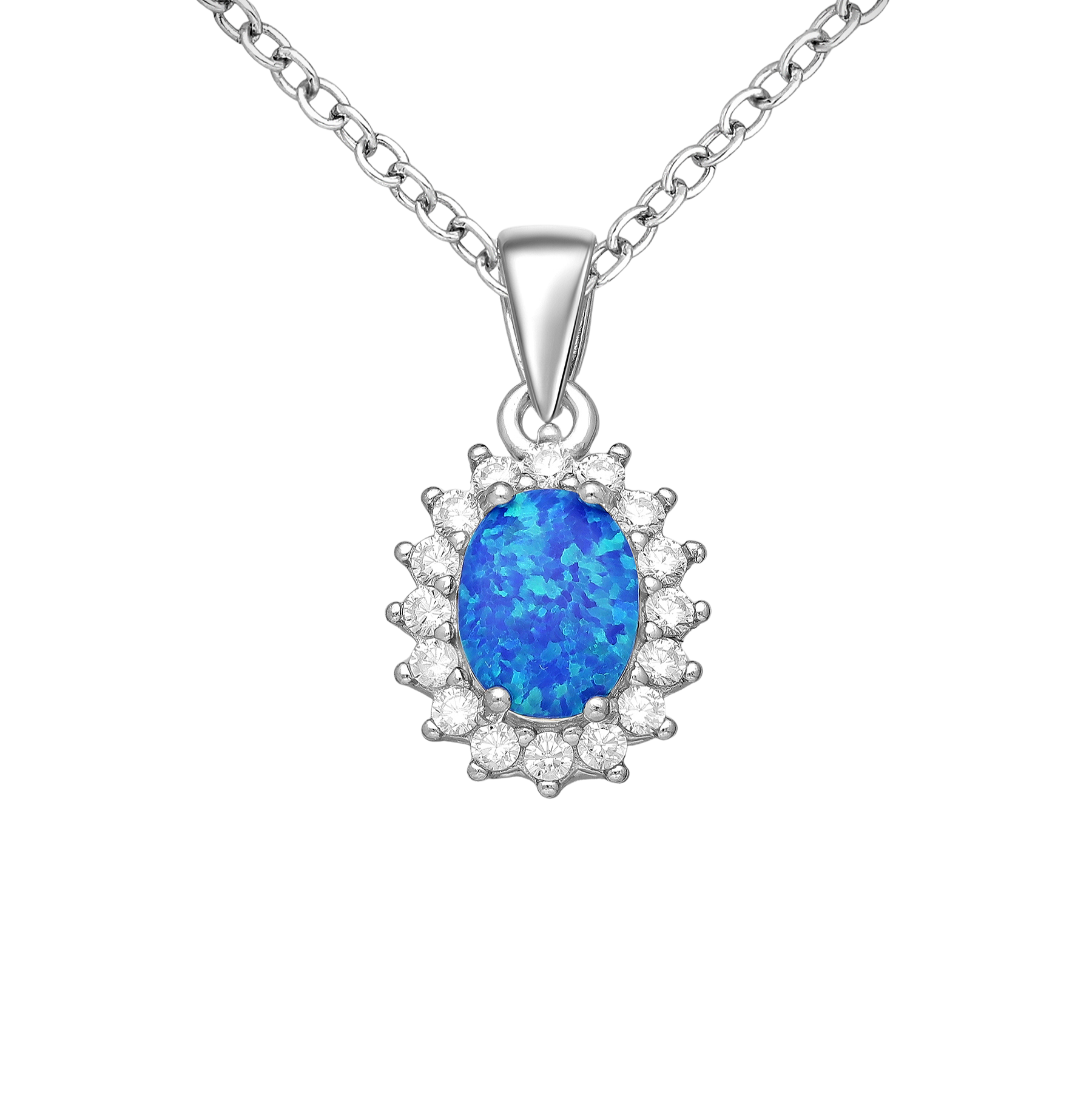 .925 silver gemstone pendant #723 - Lab Opal