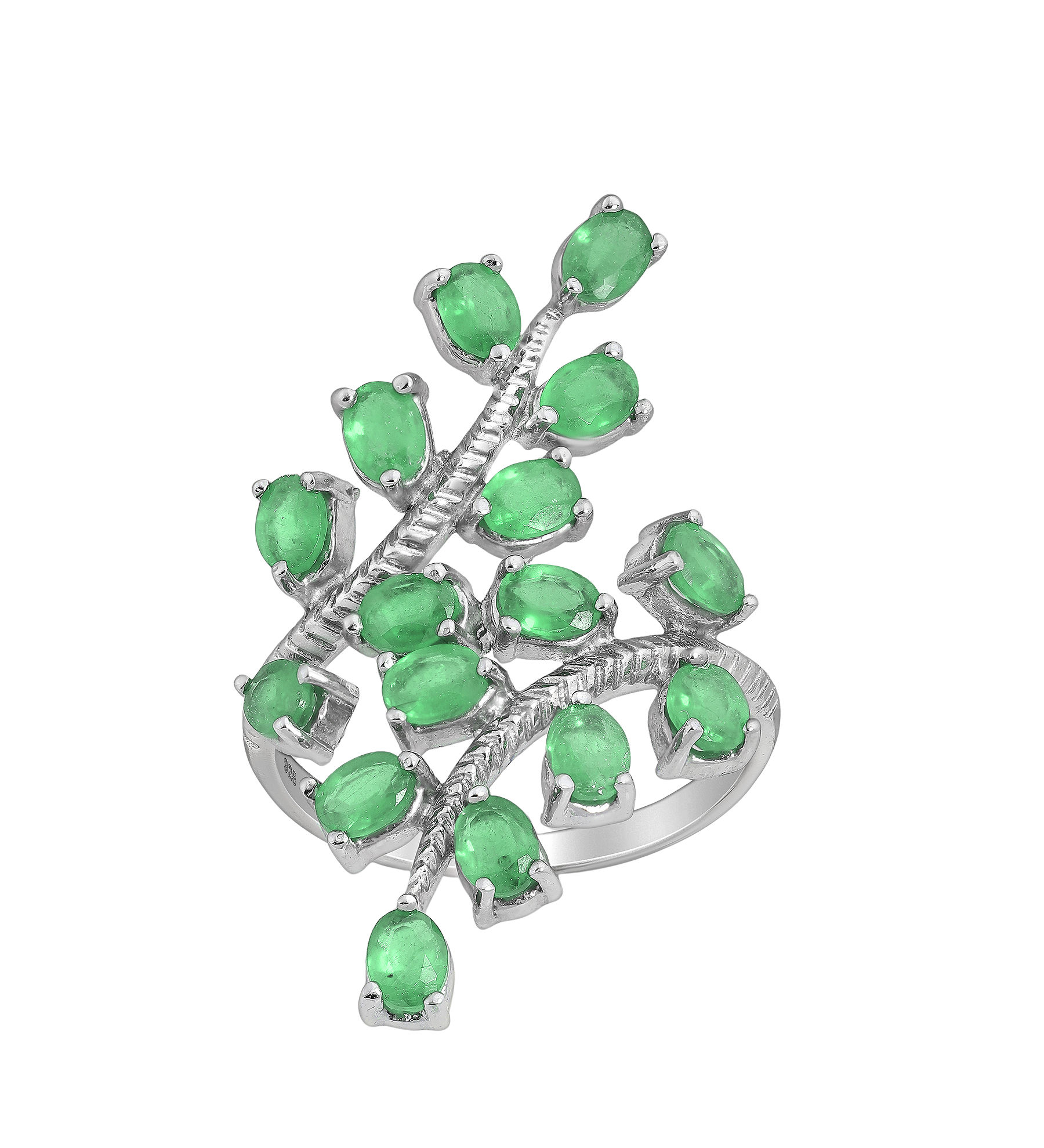 Women ring #199 SILVER .925 - Emerald