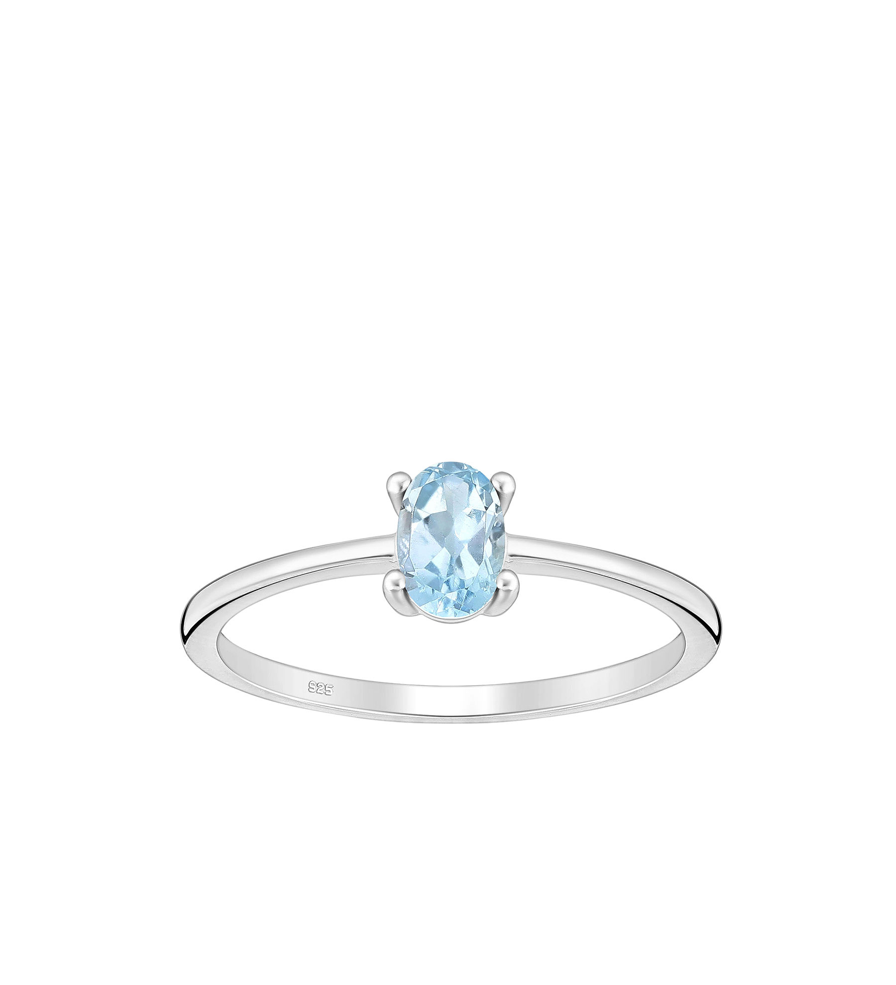 Women ring #265 SILVER 925 - Sky Blue Topaz