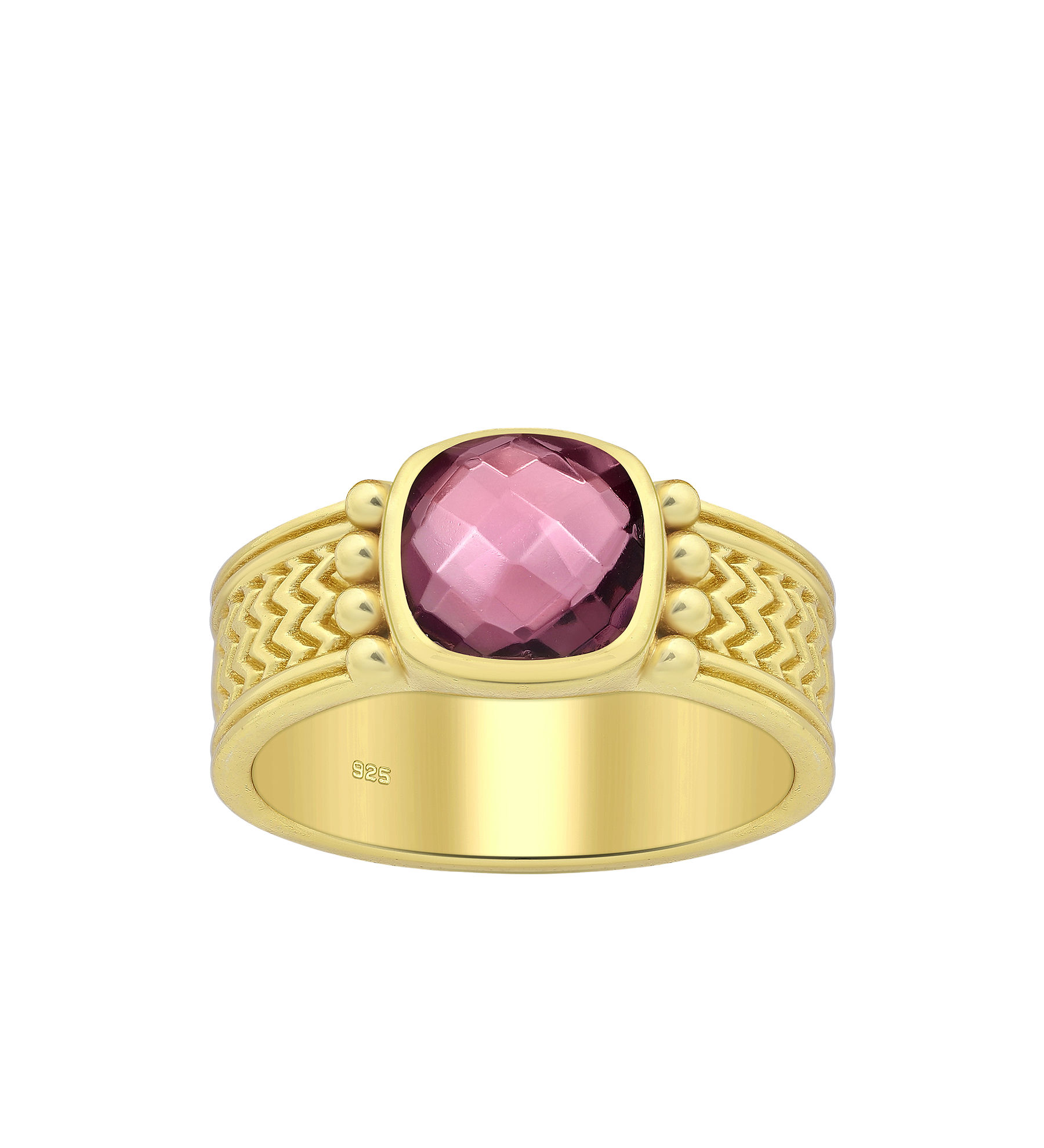 Women ring #255 SILVER 925 - Lab-Created Rhodolite