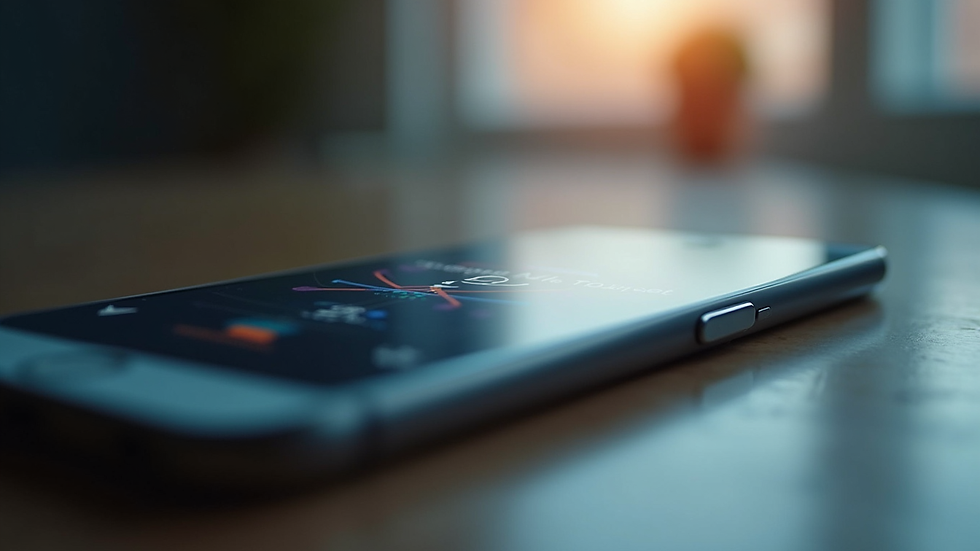 Close-up view of a smartphone showing a moving app with tracking details