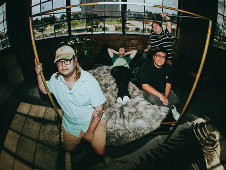 Edgar Viveros (lead guitar), Henry Shields (bass/backing vocals), Isaac Young (drums) and Sam Wegrzynski (singer/guitarist) of the pop punk band Ben Quad