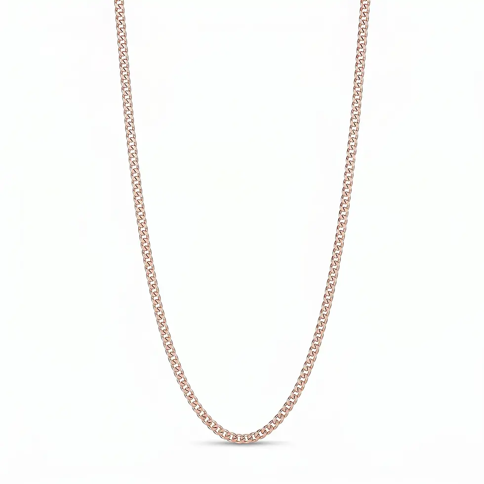Küçük resim: Beyaz fonda yansımalı, papağan klipsli 2.90 mm rose gold kaplama gümüş gurmet zincir kadın kolye.