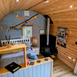 a wide view of the interior of our Ayr glamping pod