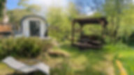 Orme glamping pod with hot tub, outdoor seating and garden space