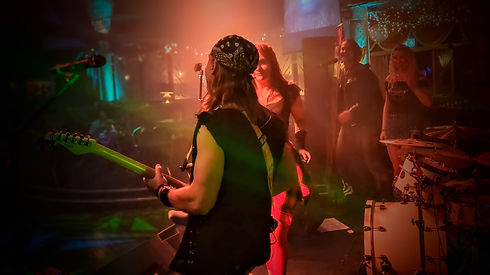 Male guitarist, female vocalist, Shemma Davies, Oaul Burdett, 80s tribute band