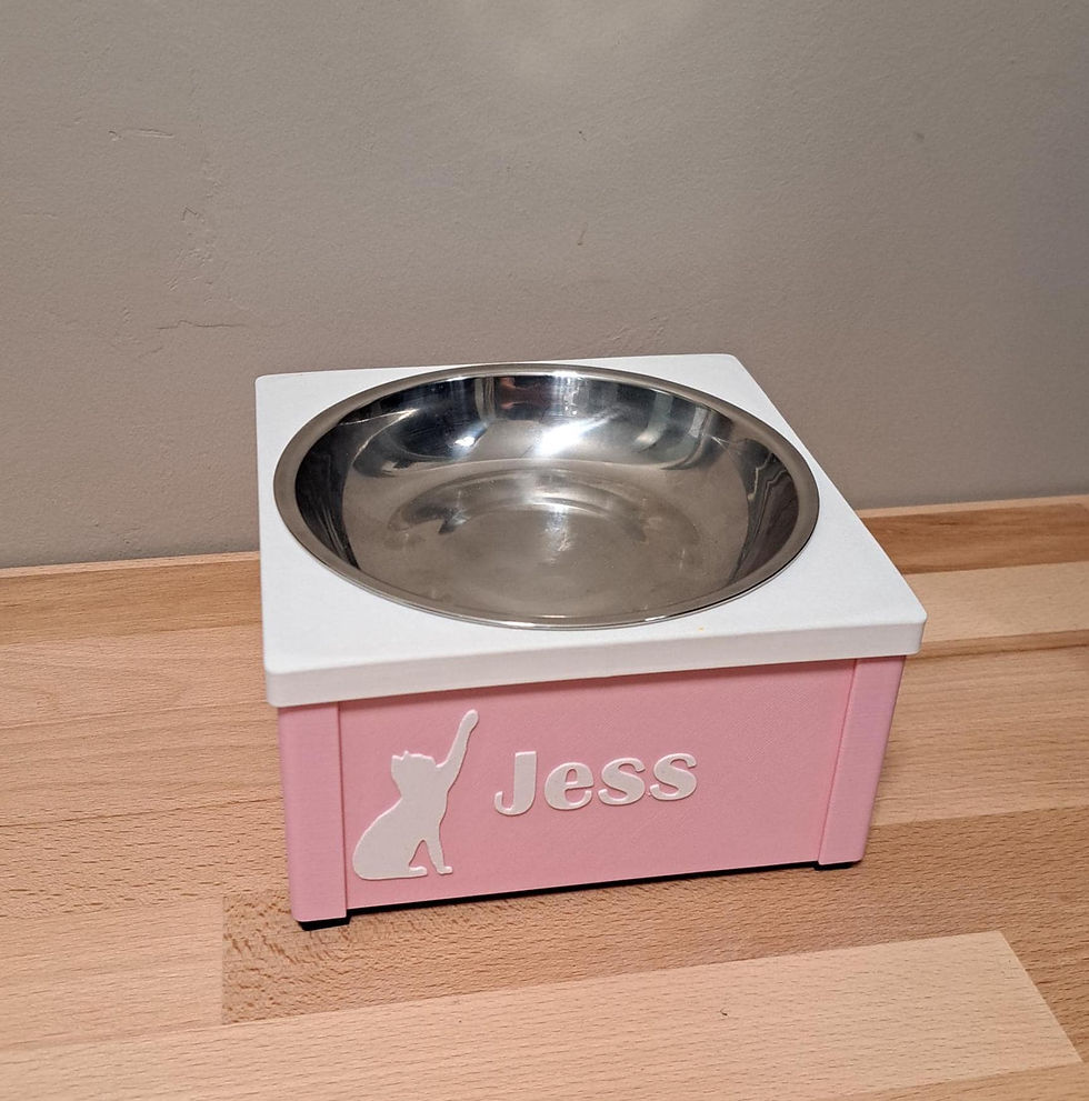 Thumbnail: Customisable Cat Food/Water Bowl Stand