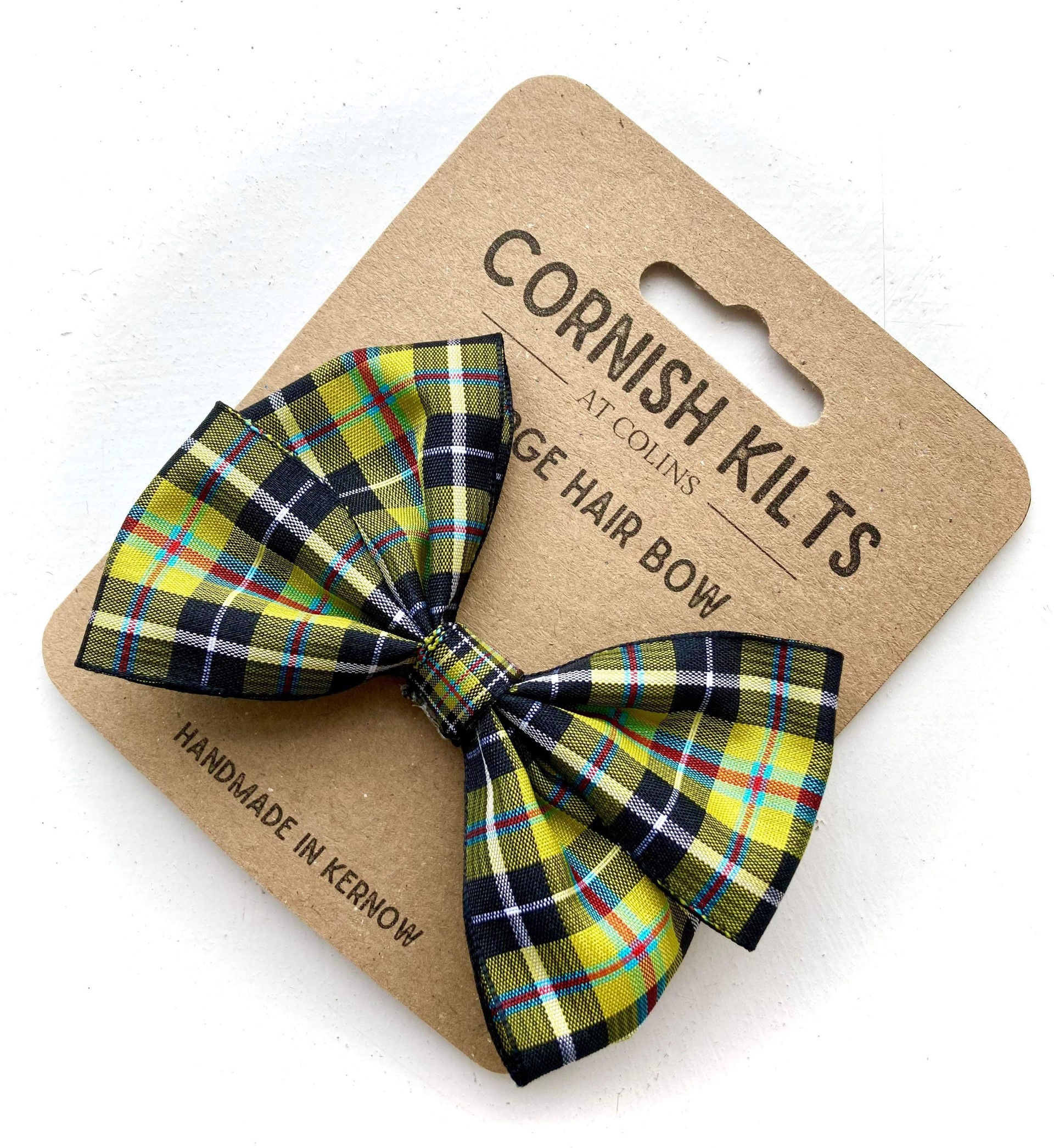 Cornish National tartan Hair Bow Clip
