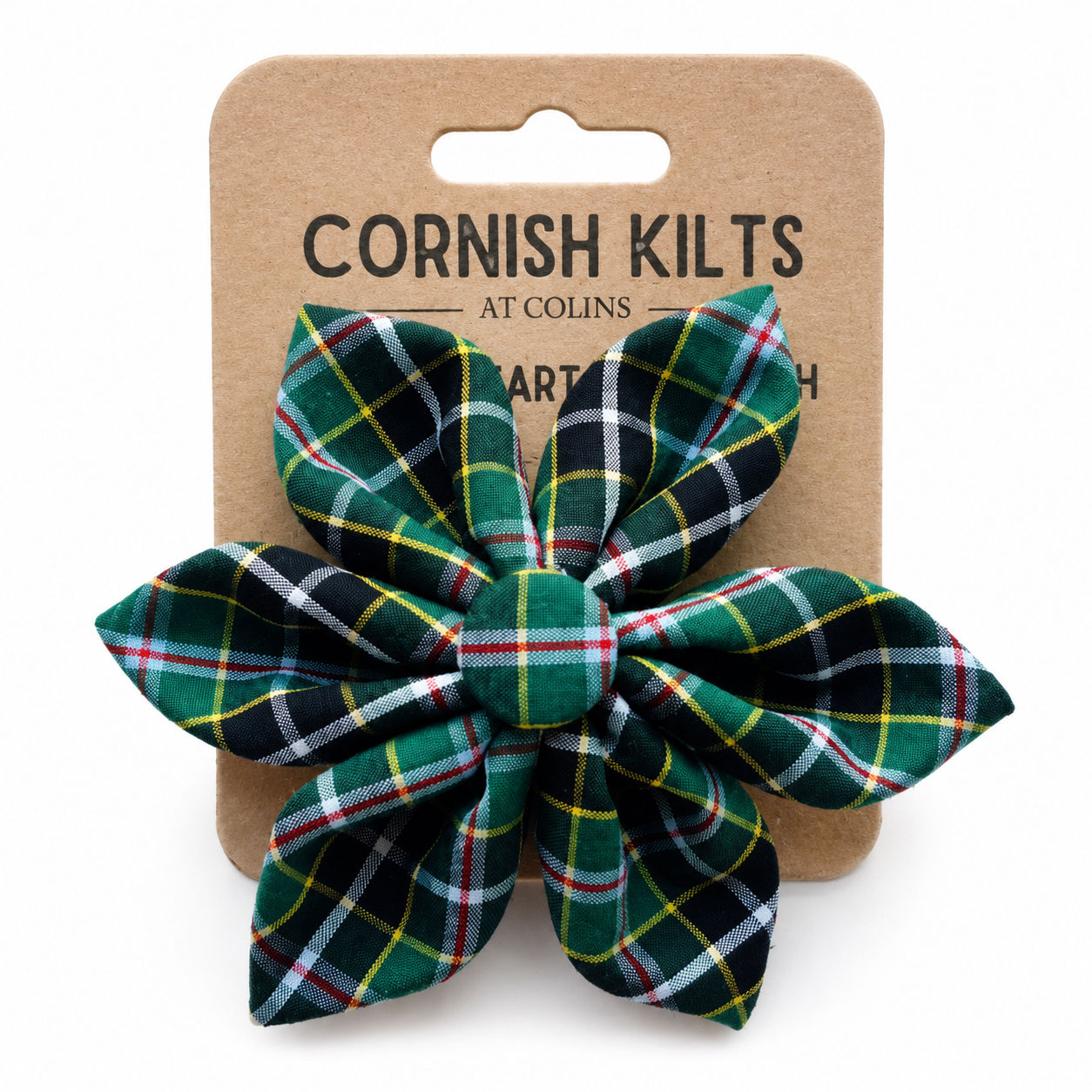 Cornish Hunting Tartan Flower Brooch