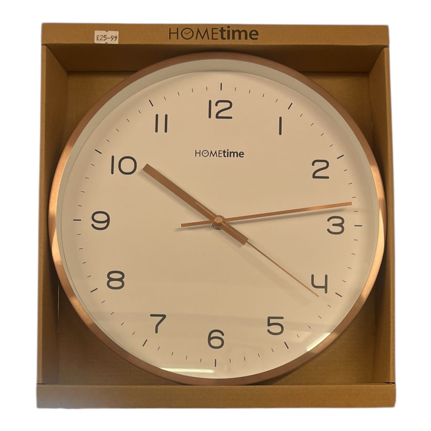  Hometime Modern Wall Clock – Rose Gold Frame 