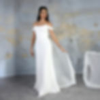 Off the shoulder chiffon wedding dress