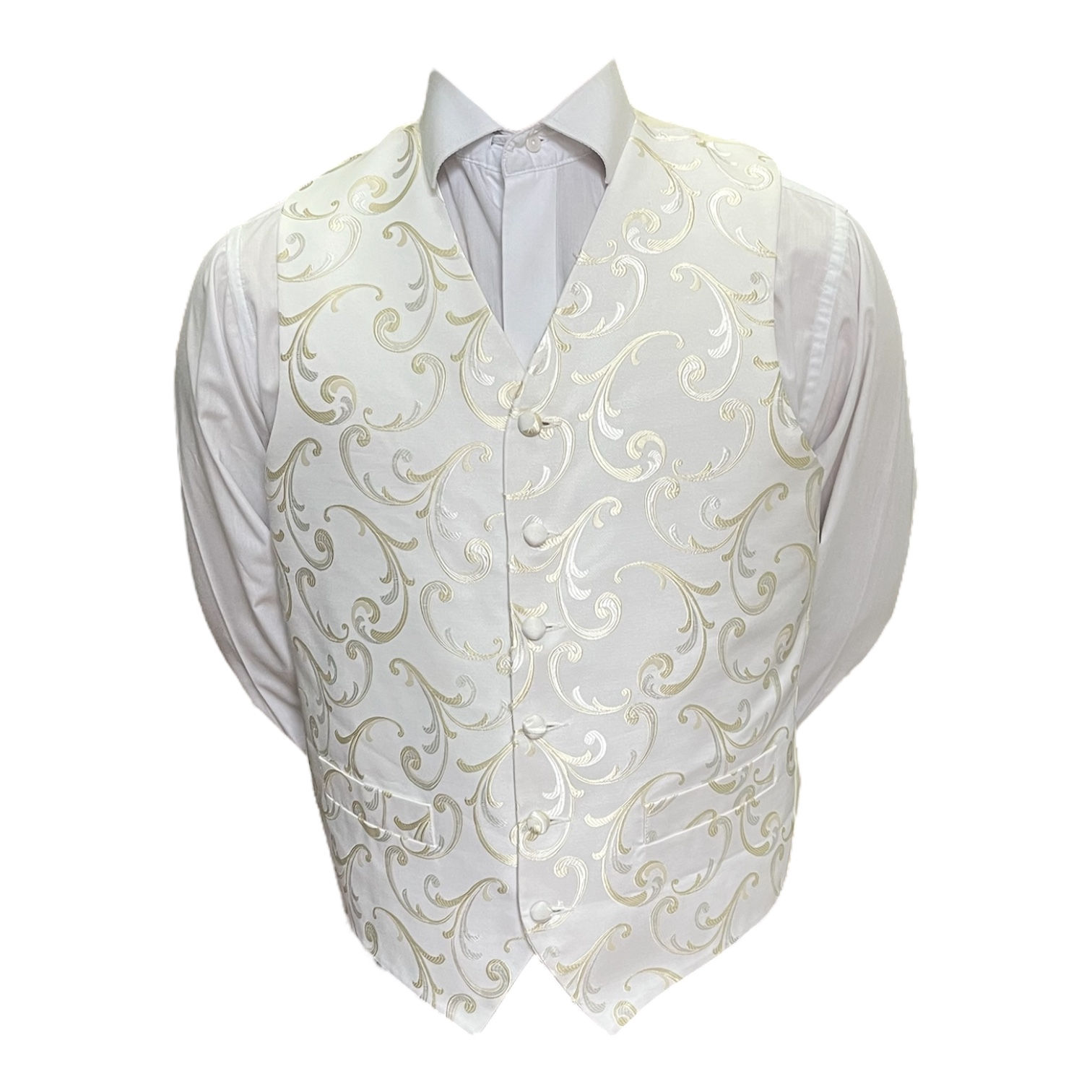 Ivory With Gold Swirl