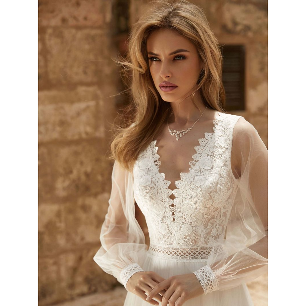 Thumbnail: Bianco Evento Wedding Dress Style Debora Front Close Image