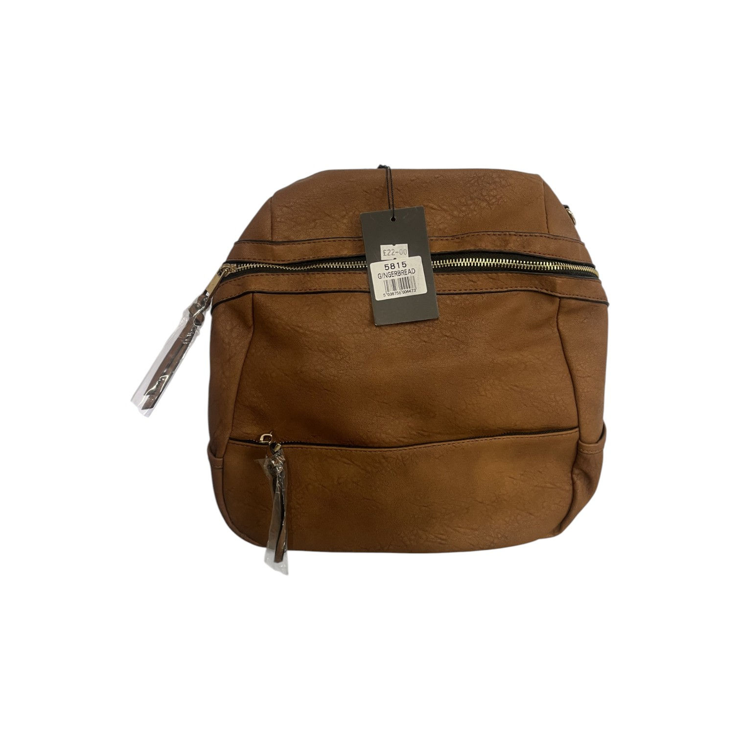 Gingerbread Multi-Pocket Faux Leather Backpack