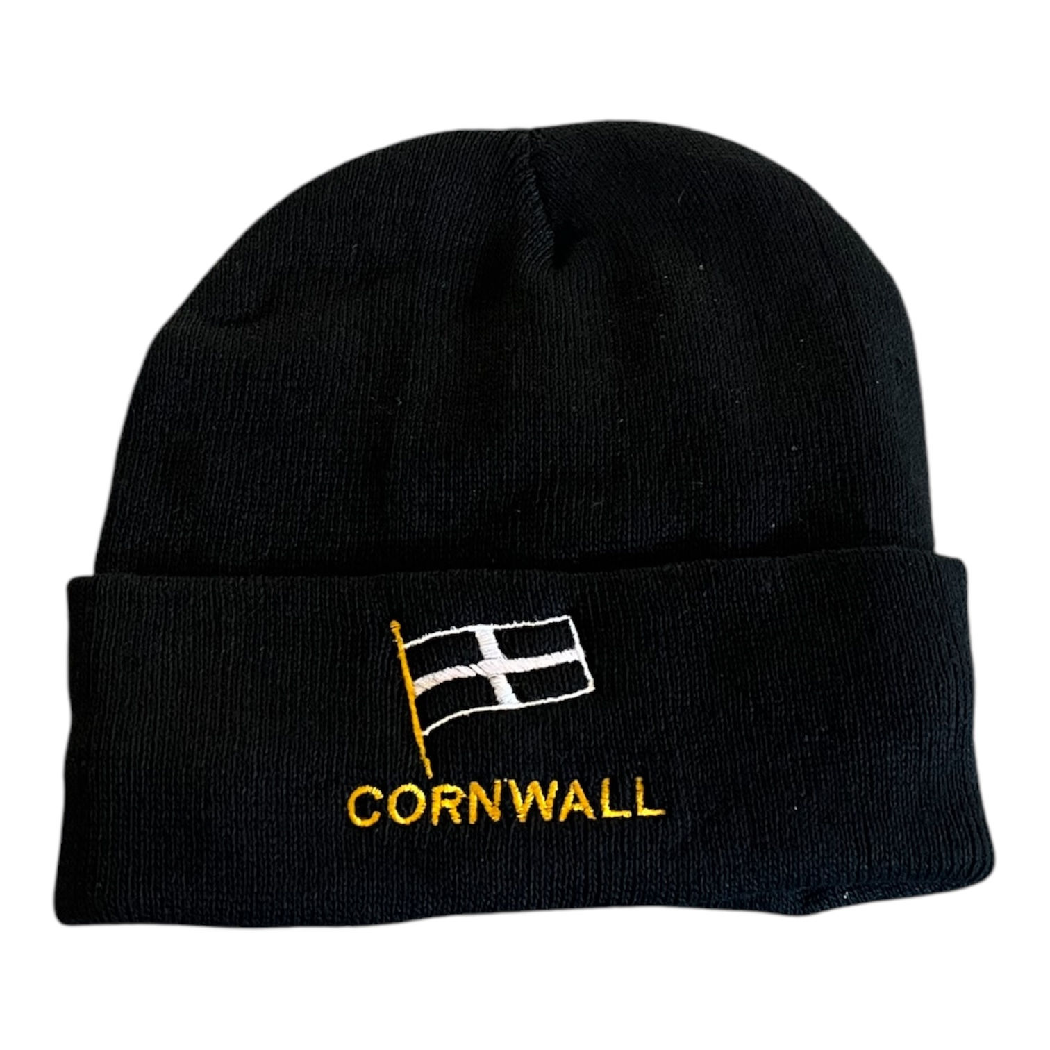 Cornish Flag Black Beanie Hat