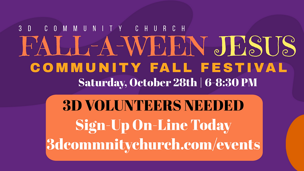Volunteers Needed for Fall-a-ween Jesus Fall Festival