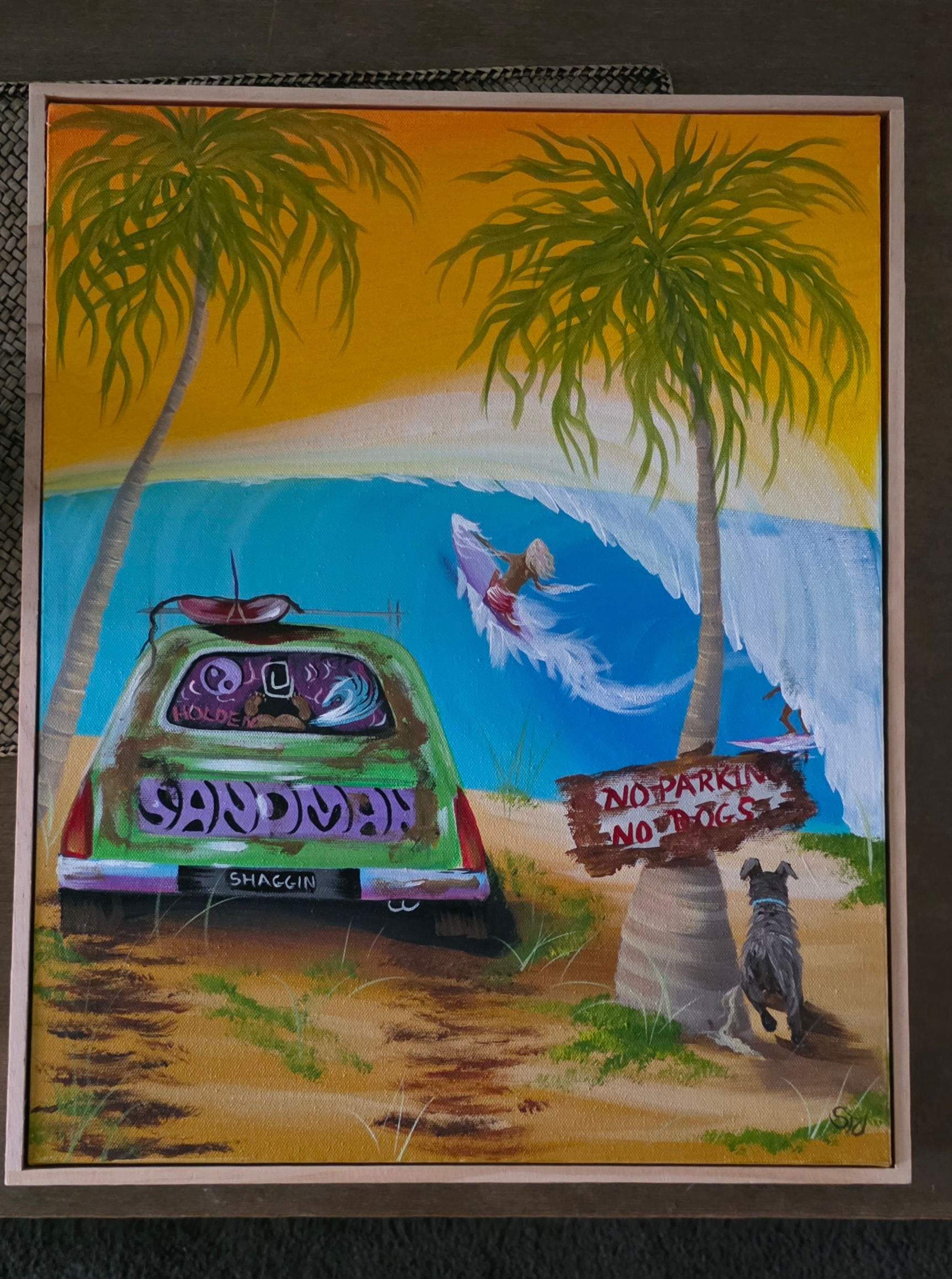 SANDMAN floating frame $140 rude plate 52 x 42cm