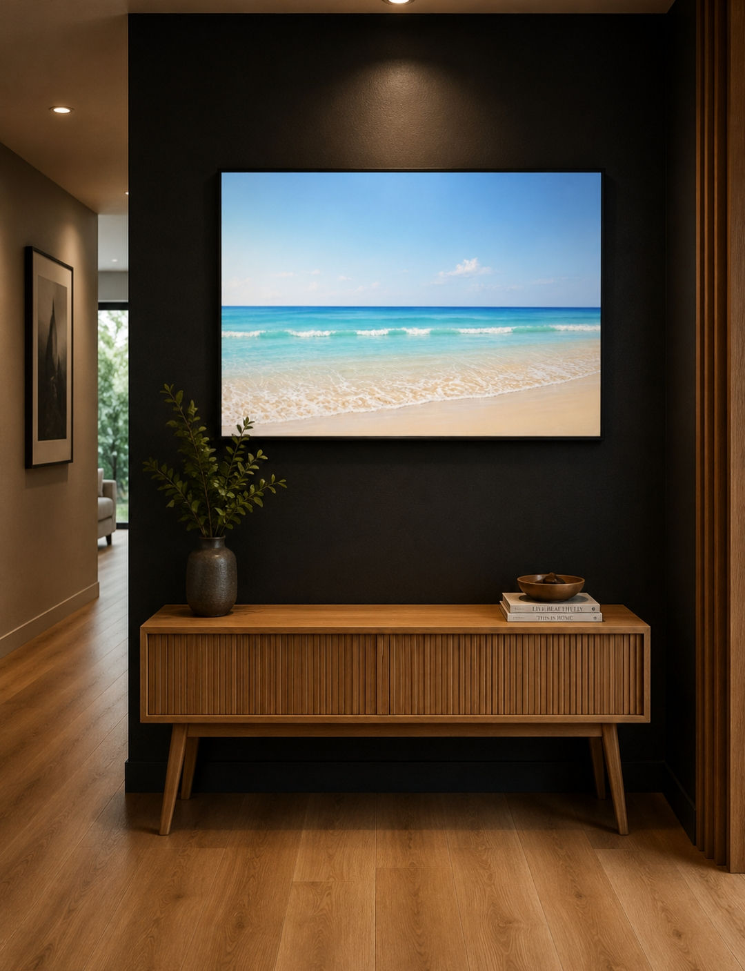 90 X 60cm Serene beach beautiful blues