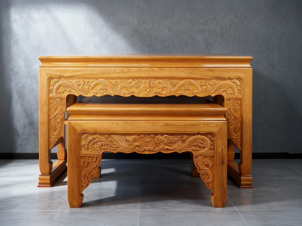 客製台灣檜木7尺神桌正面