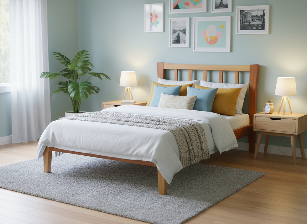 皇冠實木單人床架